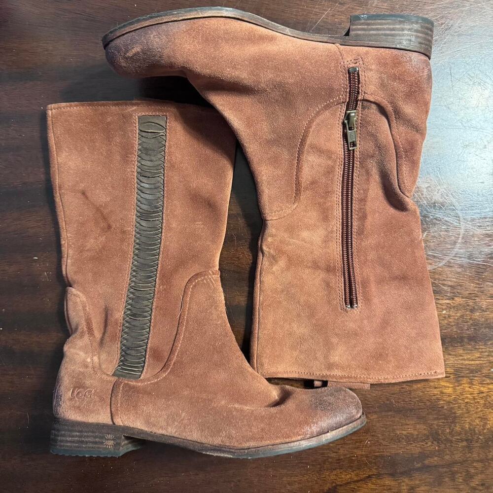 Ugg brown suede mid calf high boots